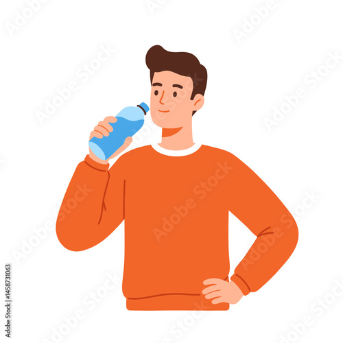 Hydration break: A person indulges in refreshing hydration by drinking water, a vital habit for health and vitality.