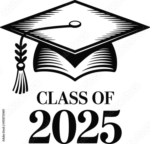 Class of 2025 Graduation Cap Illustration Design