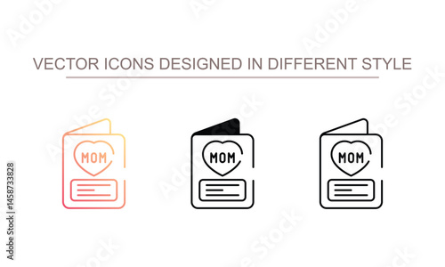 Mother Day Card icon design with white background stock illustration