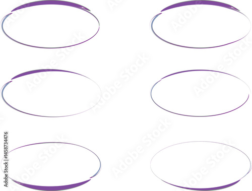 purple grey colorful abstract geometric ovals shapes set