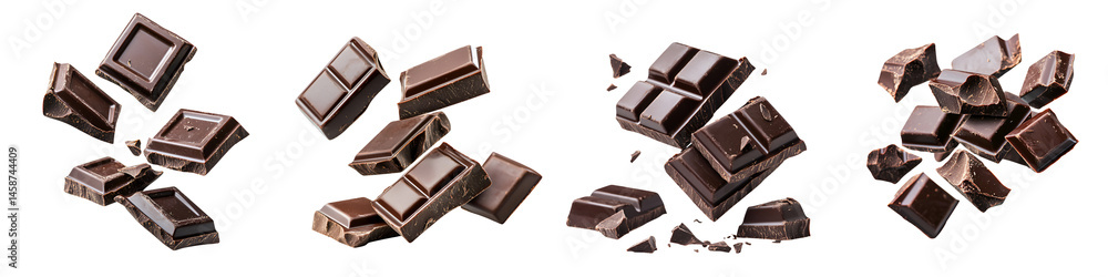 Assorted dark chocolate pieces and bars Assorted dark chocolate pieces and bars