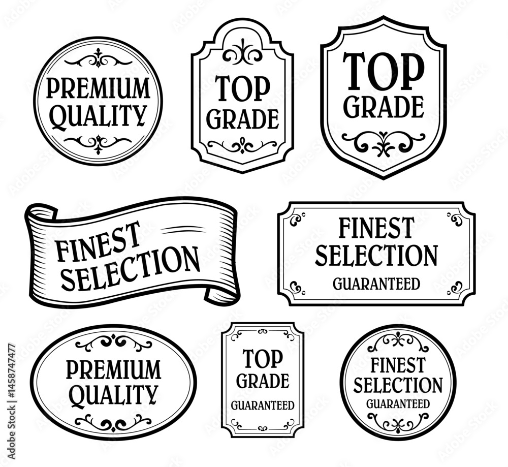 Obraz premium High-Quality Retro Style Labels Vector Set