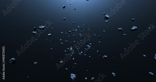 Wallpaper Mural Flying stones in the light of the star. Fragments of an asteroid. Cosmos. Abstract animation. Torontodigital.ca