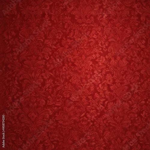 Intricate red damask wallpaper, luxurious texture , royal, beauty, interior design
