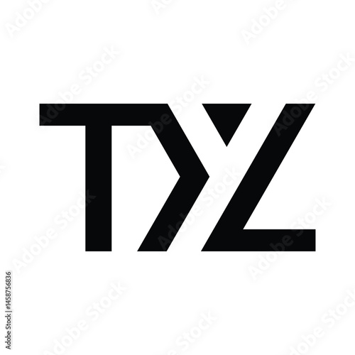 this is a monogram image of a letter TYL in modern font that looks clean in black color on a white background
