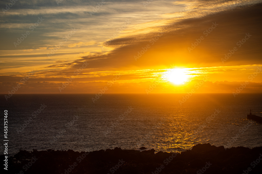 Fototapeta premium Sunrise at Yakushima Island, Kagoshima Prefecture, Japan, a World Heritage Site