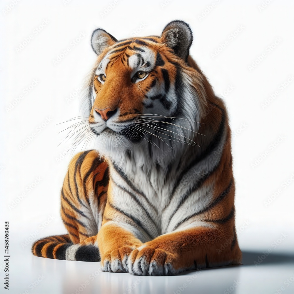 Obraz premium tiger on white background