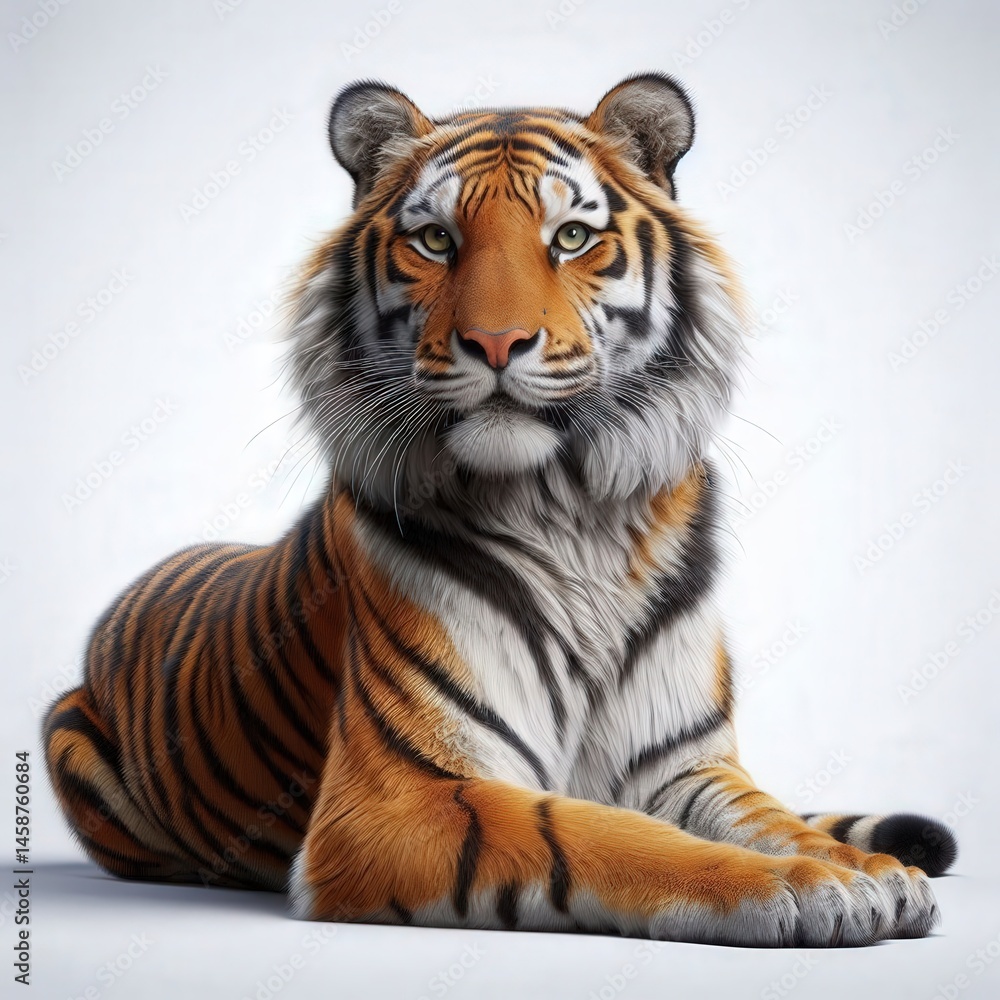 Obraz premium tiger on white background