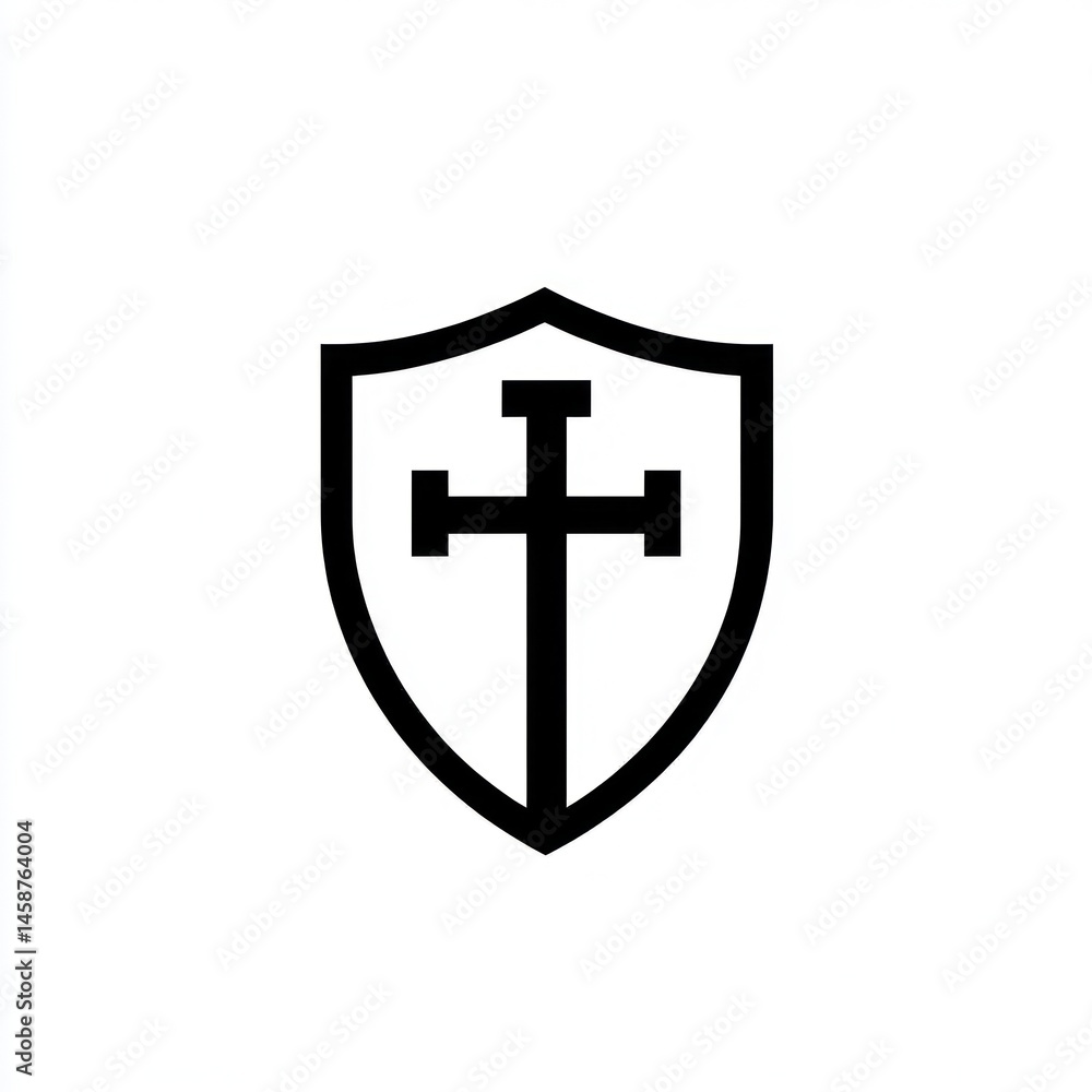 Christian Shield Symbol Graphic for Faith, Protection Christian Shield Symbol Graphic for Faith, Protection