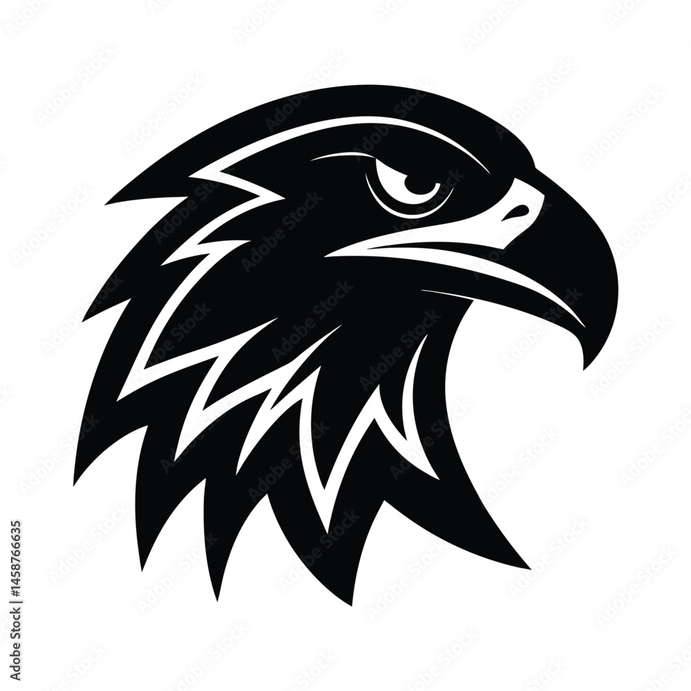 Fototapeta premium abstract eagle or hawk head isolated vector art silhouette