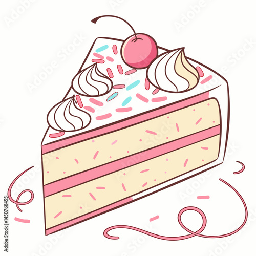 cake slice . white background