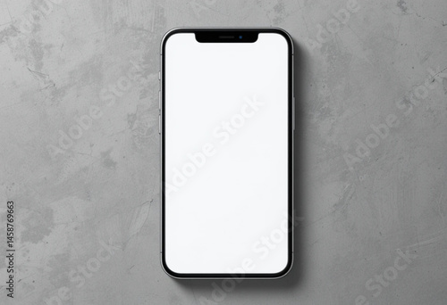 Smartphone mockup with white blank screen isolated on grey background. isolated on white background	