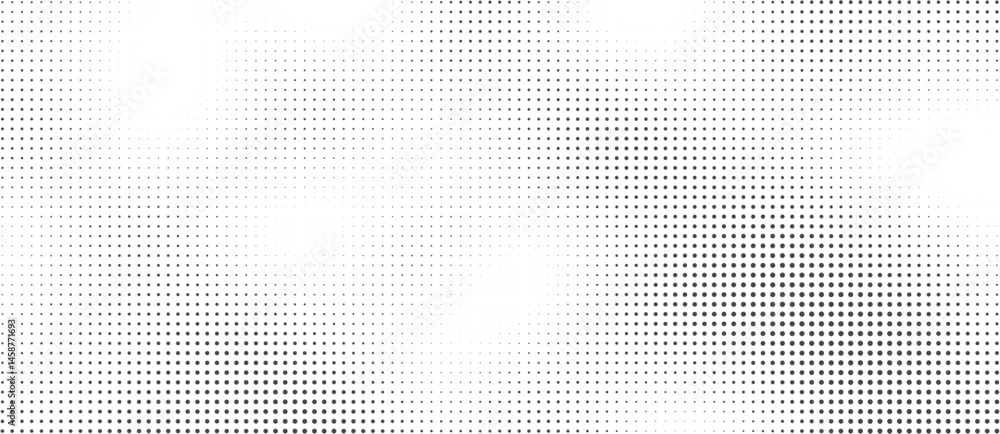Fototapeta premium Abstract halftone gradient texture background with black and white dot pattern modern minimal design for graphic projects retro comic style effect on transparent surface