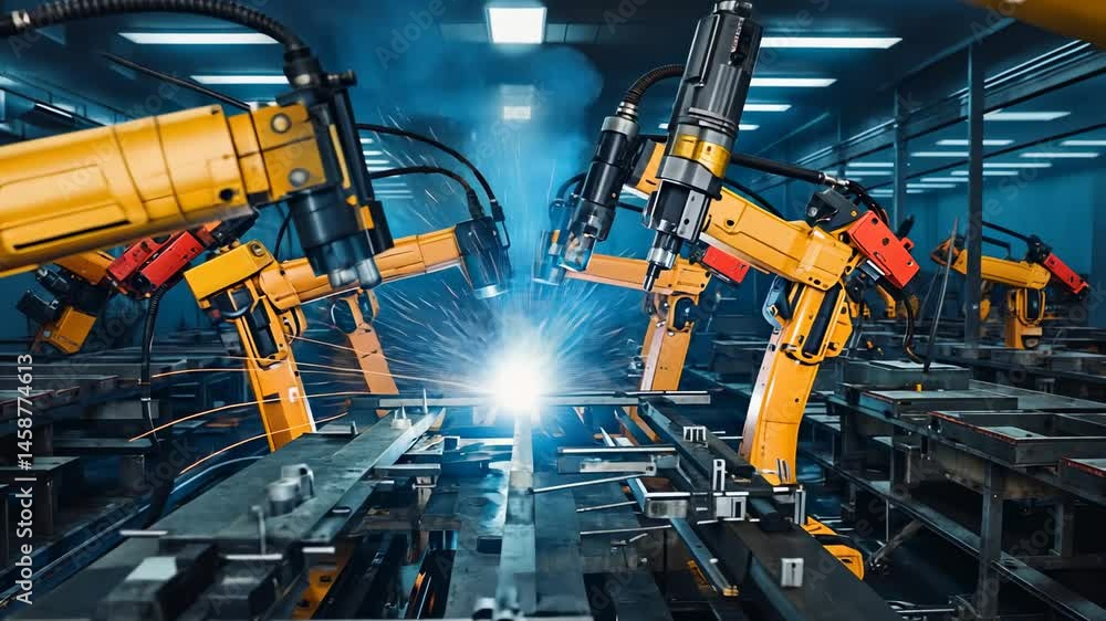 Industrial Automation with Robotic Arms in Advanced Manufacturing Facility Generative AI Industrial Automation with Robotic Arms in Advanced Manufacturing Facility Generative AI