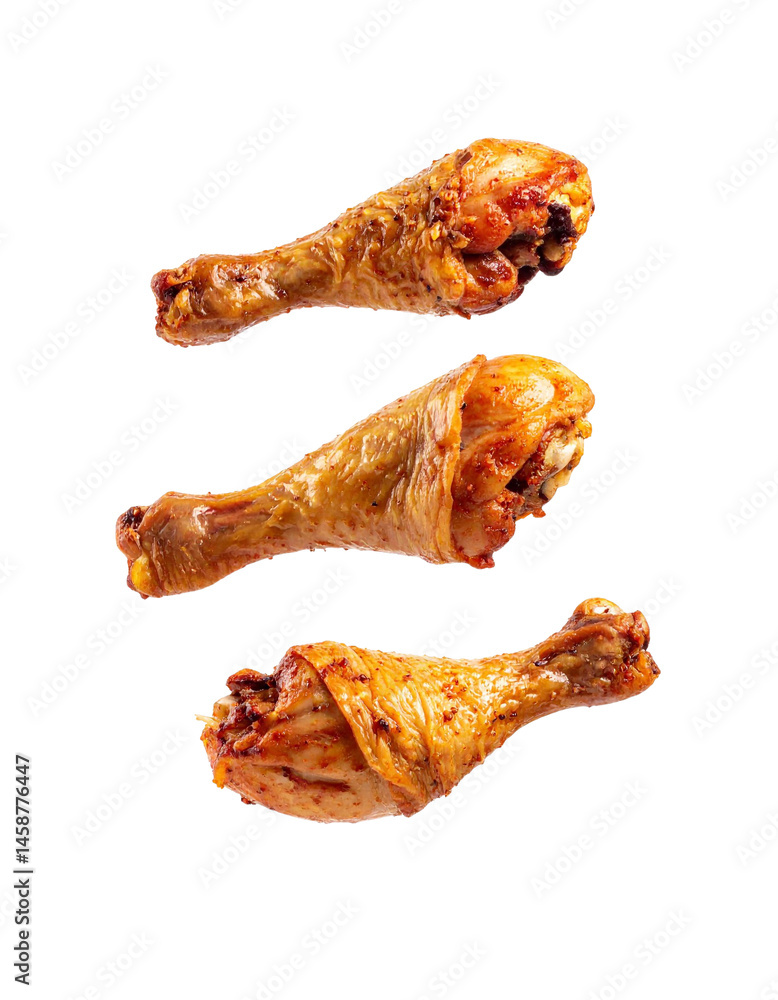 Grilled Chicken Drumsticks Isolated on Transparent Background Grilled Chicken Drumsticks Isolated on Transparent Background