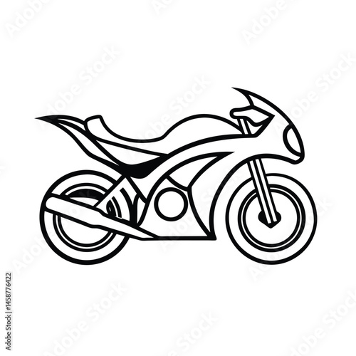 abstract sport bike smooth eleg vector art silhouette