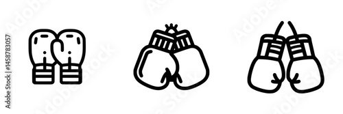 Vector illustration of boxing gloves in various styles showing different shapes and designs for sports and fitness activities