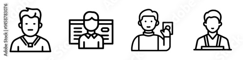 Vector illustration of diverse people engaging in various professional activities in a modern workspace setting