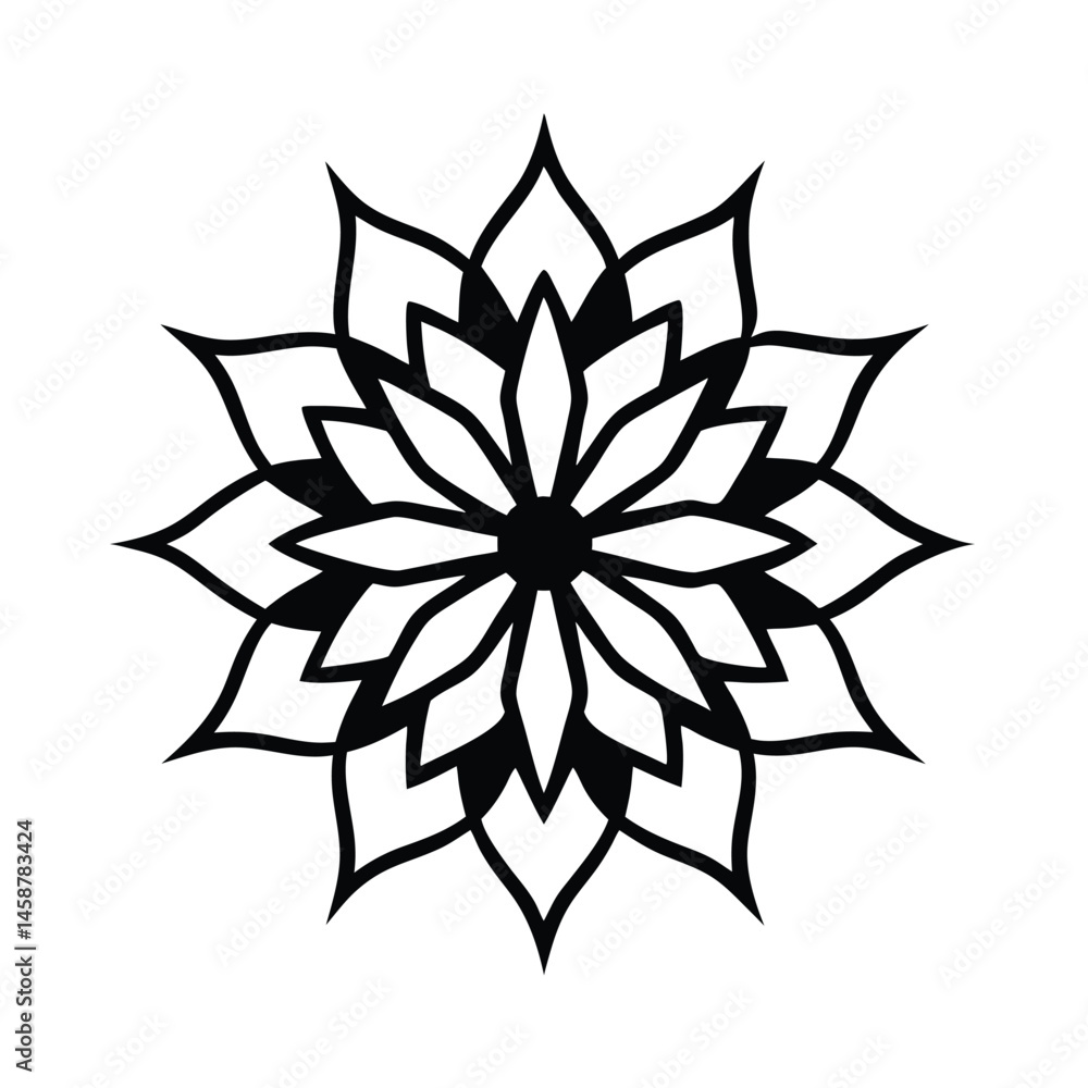 abstract mandala painted look vector line art silhouette abstract mandala painted look vector line art silhouette