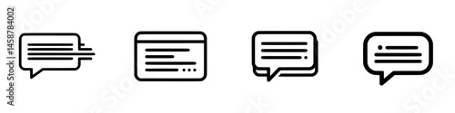 Various speech bubble vector illustrations representing different communication styles and text formats in modern design