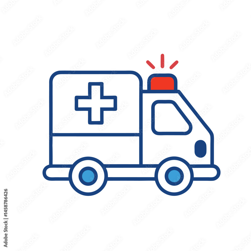 ambulance car line art vector illustration ambulance car line art vector illustration