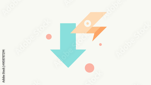 Minimalist Arrow with Soft Glow A minimalist arrow delicately pointing at a discount sign complemented by a soft glow of pastel lights that pulse gently.