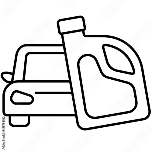 Car with oil canister line icon