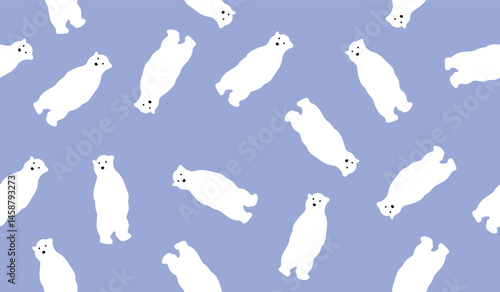 Cute polar bear pattern background vector design