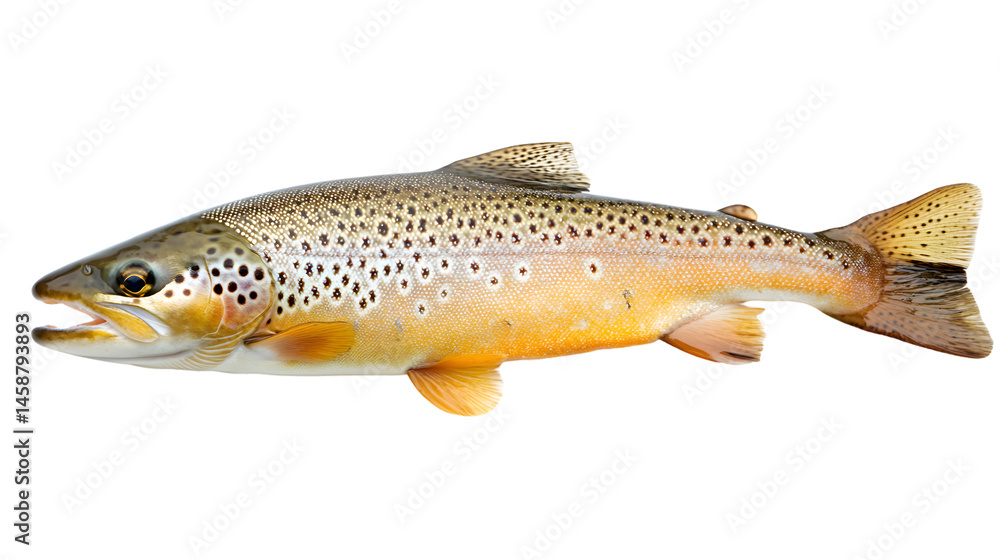 Obraz premium Freshly Caught Trout Isolated on White Background for Professional Use