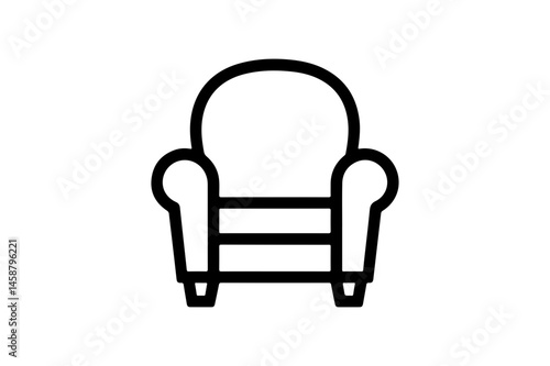 armchair icon with simple black outline design