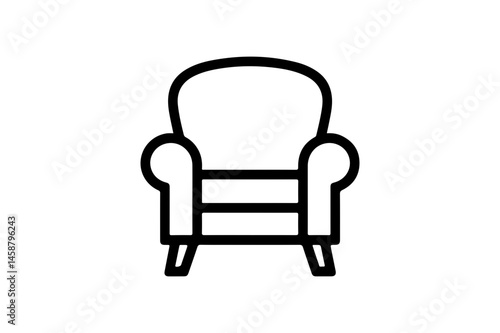 armchair icon with simple black outline design