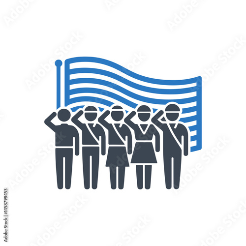 Military Salute Patriotic Icon