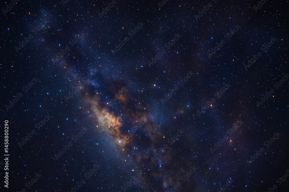 Fototapeta premium Galaxy and Stars Background, Deep Space View, Nebula and Milky Way Scene