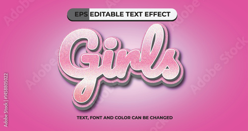 Girls Editable Vector Text Effect