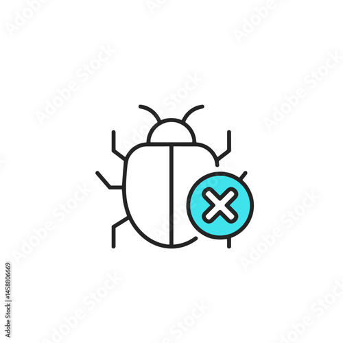 Insect icon indicating pest control action in simple style  
