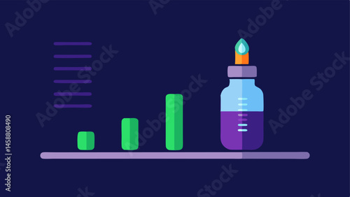 Glowing Results Meter A linear meter displaying a scale from dull to glowing with a serum bottle positioned at the glowing end.