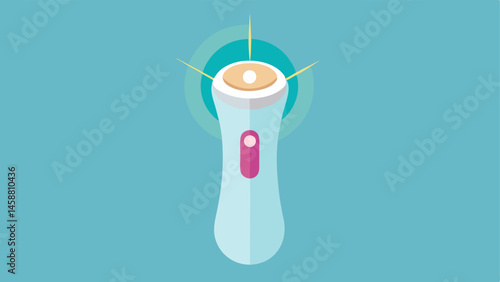 Facial Treatment Device A sleek modern handheld device emitting a gentle glow representing a nanotechnologybased facial treatment tool during a skintightening session.