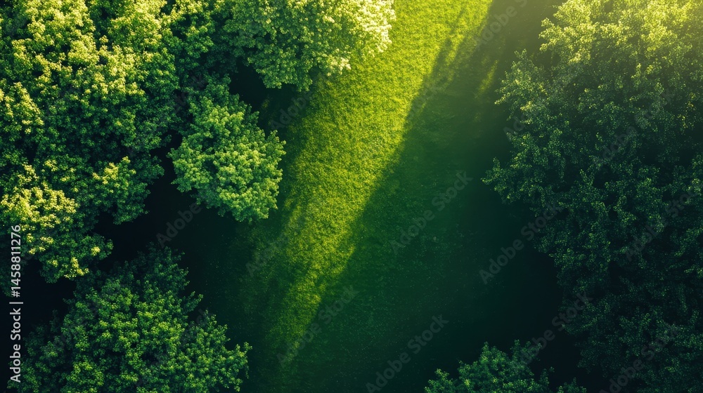 A birds-eye view of fresh, green grass, its soft texture visible as the sunlight filters through the blades A birds-eye view of fresh, green grass, its soft texture visible as the sunlight filters through the blades