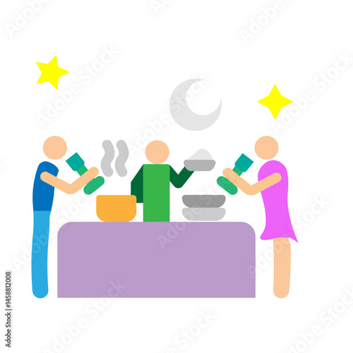 Social Gathering Vector Flat Icon Design
