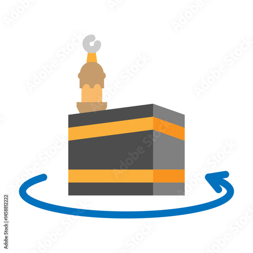 Tawaf Vector Flat Icon Design