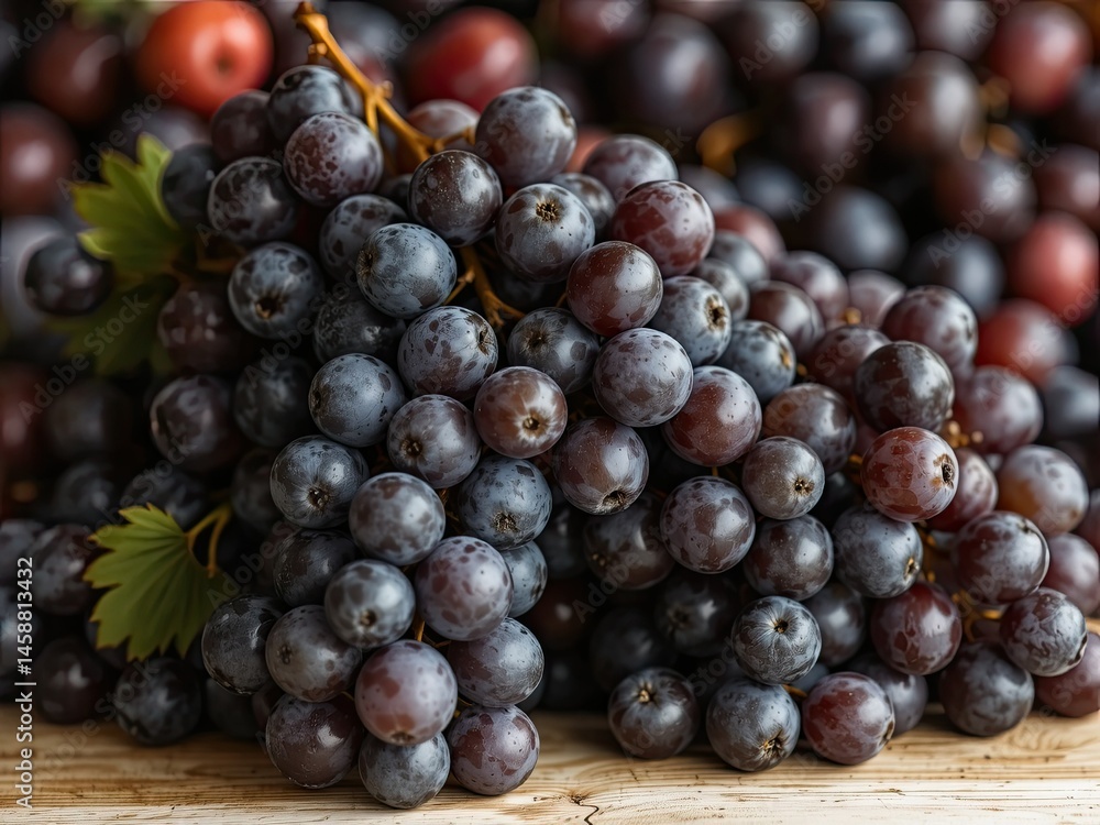 Fresh Purple Grapes - Kitchen Decor Background Fresh Purple Grapes - Kitchen Decor Background