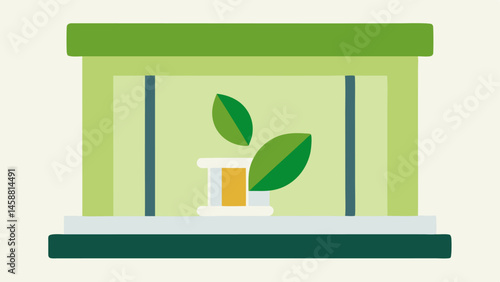 Energy Efficiency Graphic A window with a label indicating energy savings featuring a graphic of a leaf or ecofriendly symbol alongside it to emphasize sustainability.