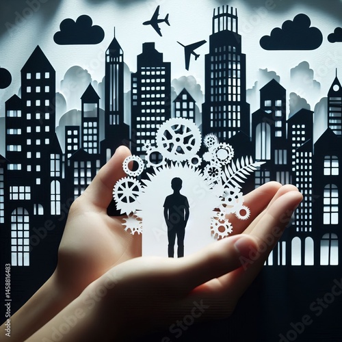 Silhouette Cutout Use paper cutouts to create stark contrasts