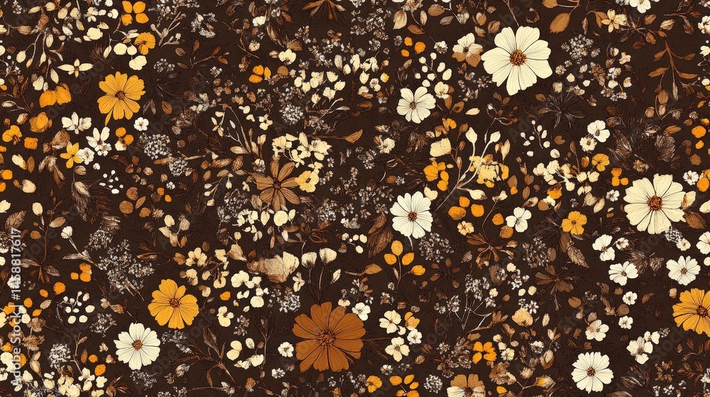 A bohemian-style simple floral pattern with earthy tones and loosely drawn floral elements, perfect for a free-spirited design A bohemian-style simple floral pattern with earthy tones and loosely drawn floral elements, perfect for a free-spirited design