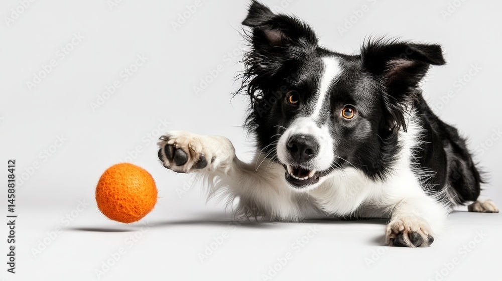 Fototapeta premium A border collie participating in an advanced obedience class, performing complex commands and tricks like rolling over and fetching specific items