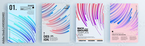 Modern abstract covers set, minimal covers design. Colorful geometric background, vector illustration.