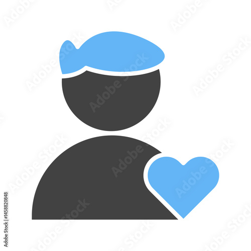 Favorite Male Profile icon vector image. Suitable for mobile apps, web apps and print media.