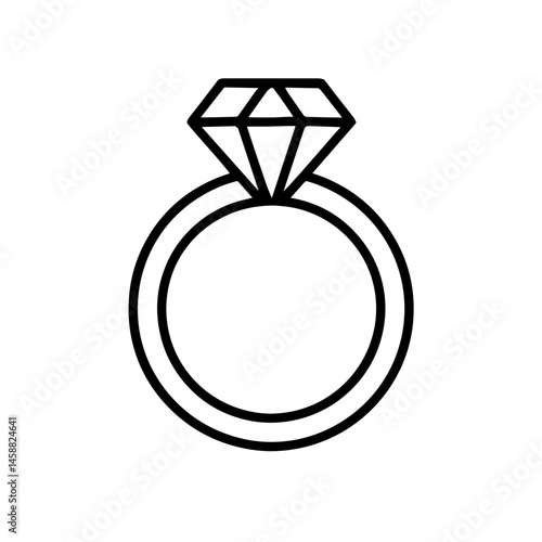 Engagement ring outline icon