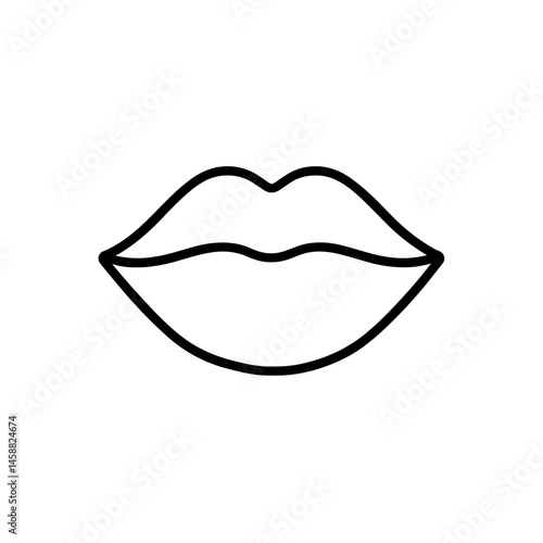 Lips outline icon symbolizing kiss and affection