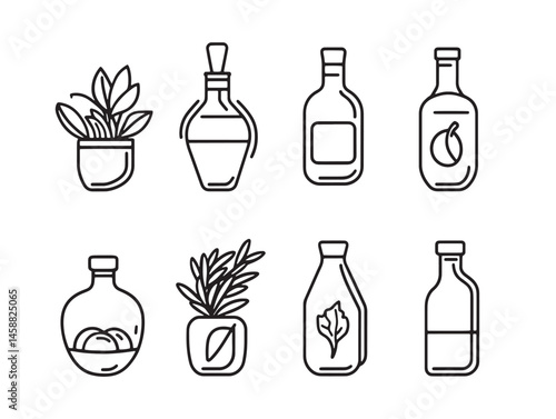 Hand drawn dressing food line art vector for recipe decoration